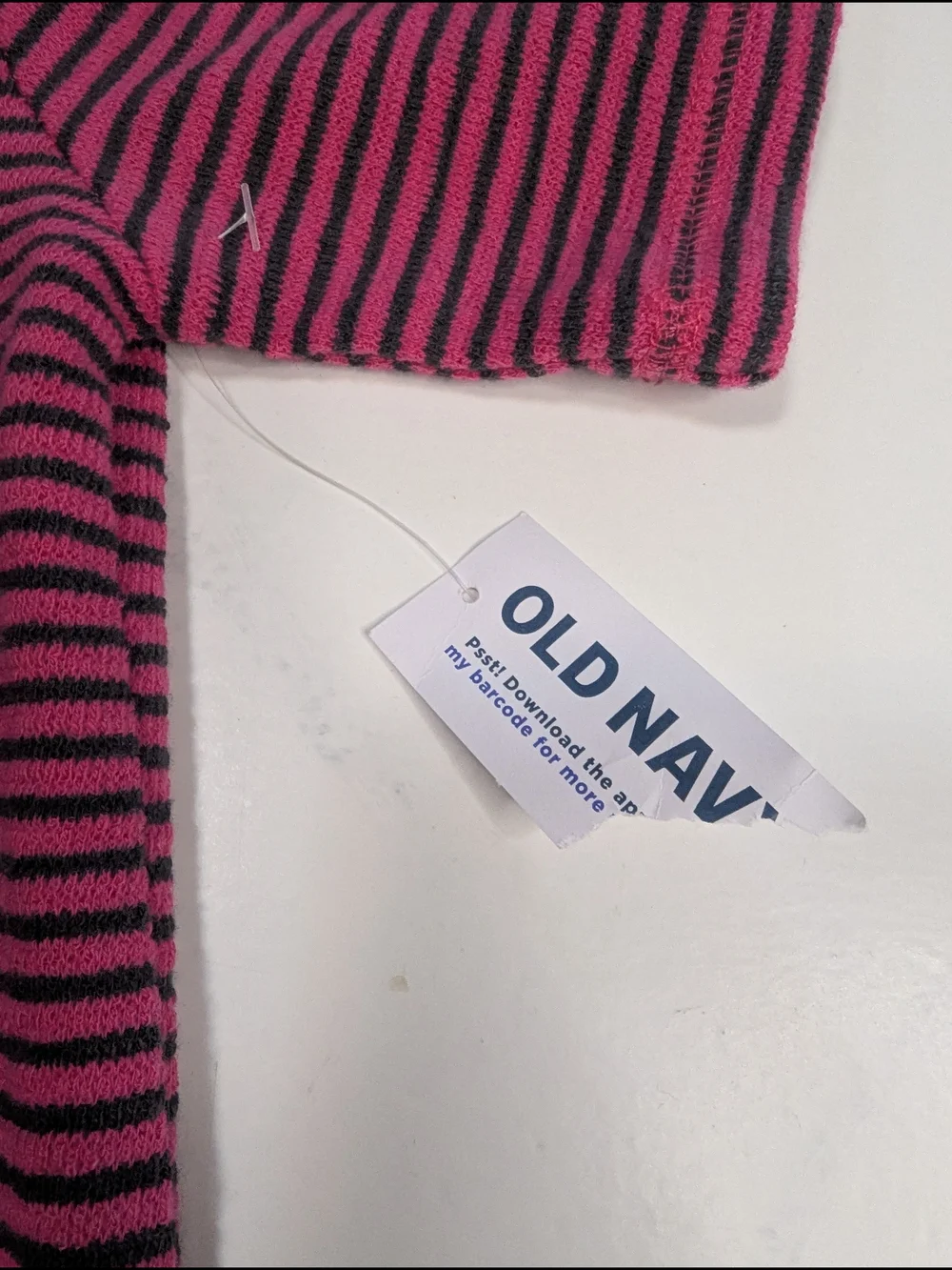 Old Navy Boys XL 14 16 Short Sleeve Textured Striped Pocket Tee Shirt Pink